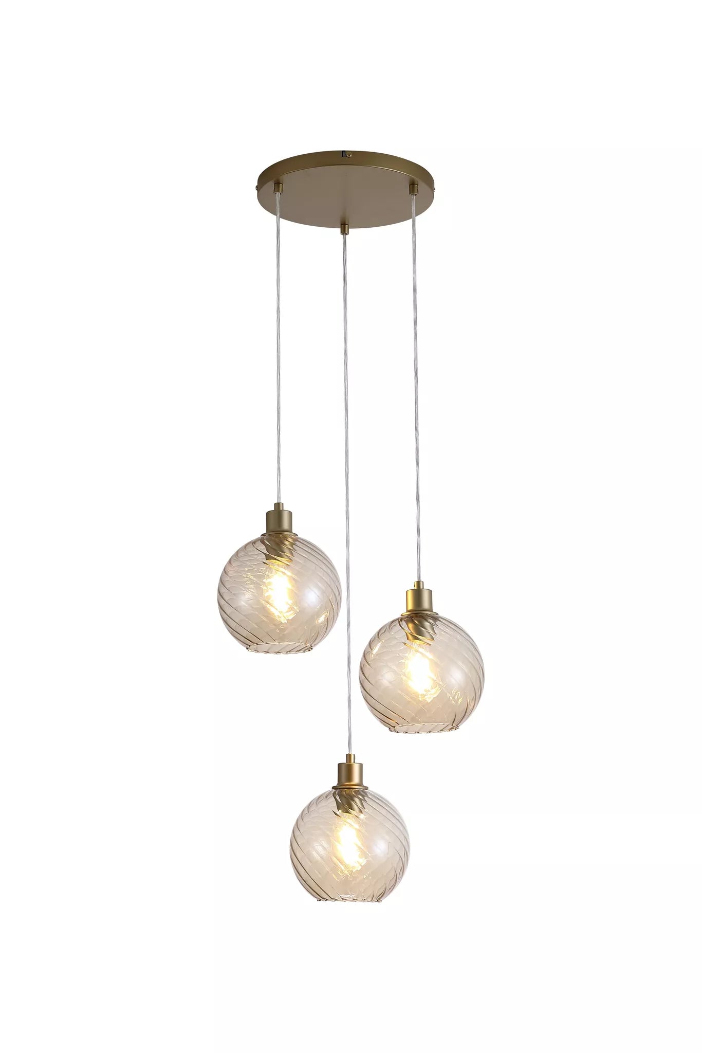 Radiance 3Lt Multi Drop Pendant- Black / Gold