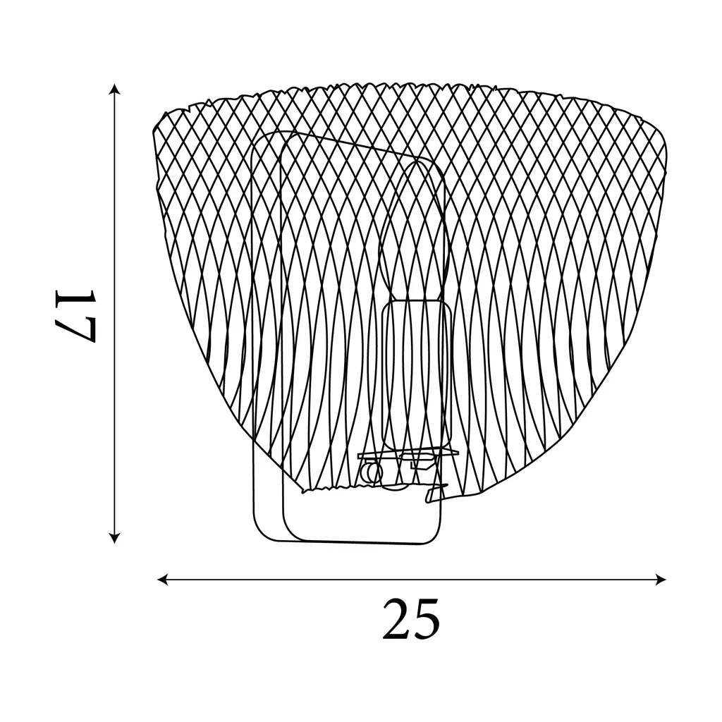 Honeycomb Wall Light - Black Metal & Gold Mesh