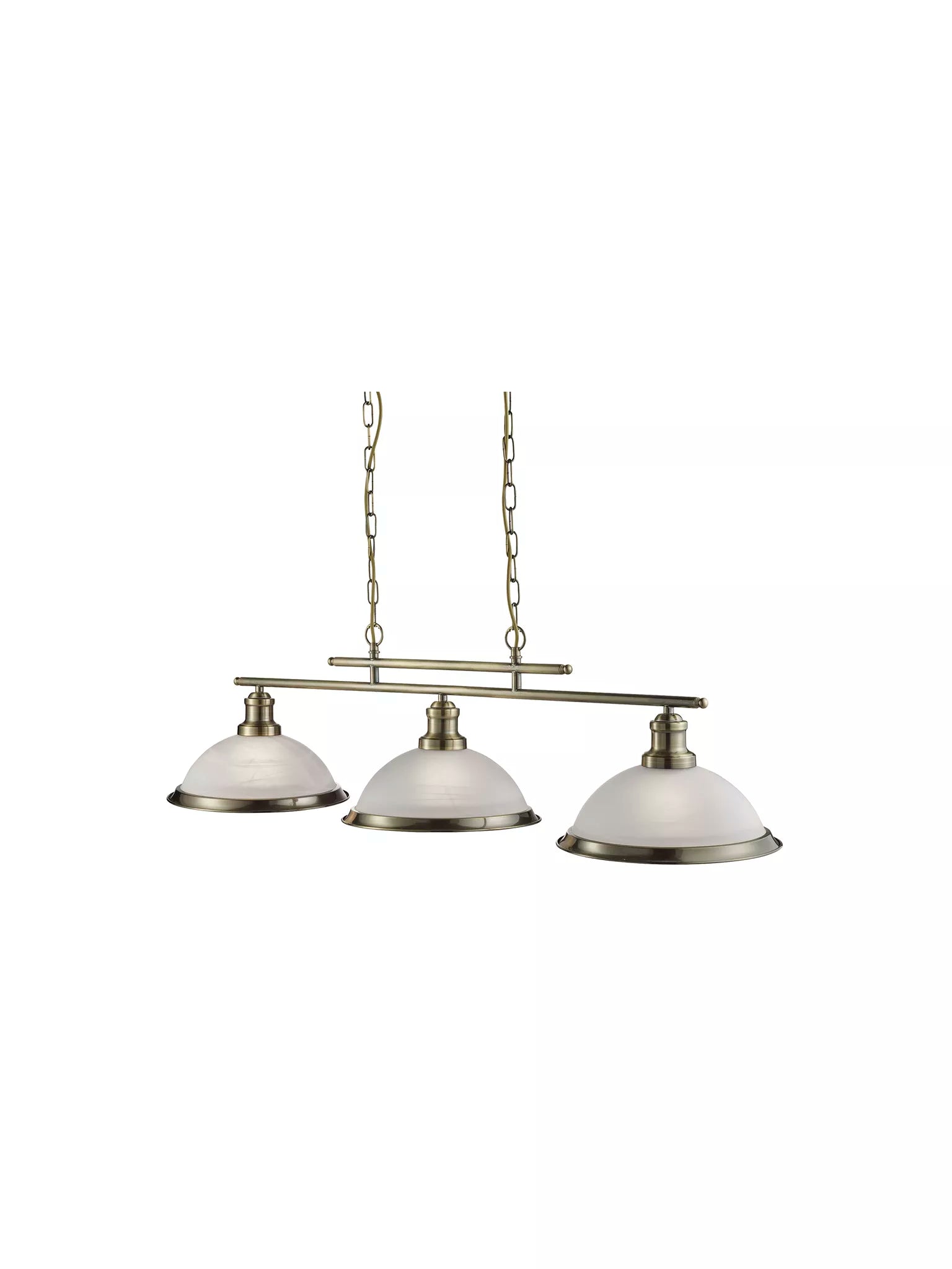 Bistro 2/3Lt Bar Pendant - Antique Brass/Chrome & Acid Glass