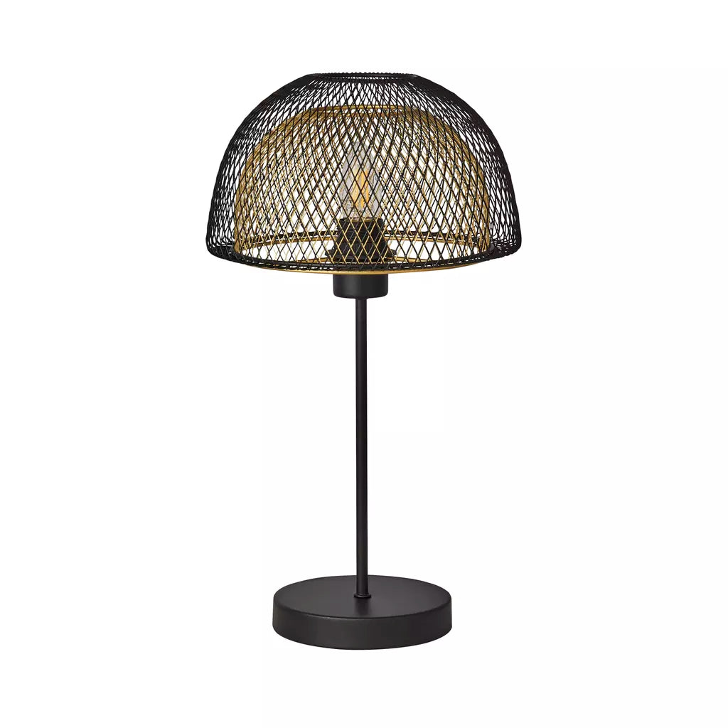 Honeycomb Table Lamp - Black & Gold Metal