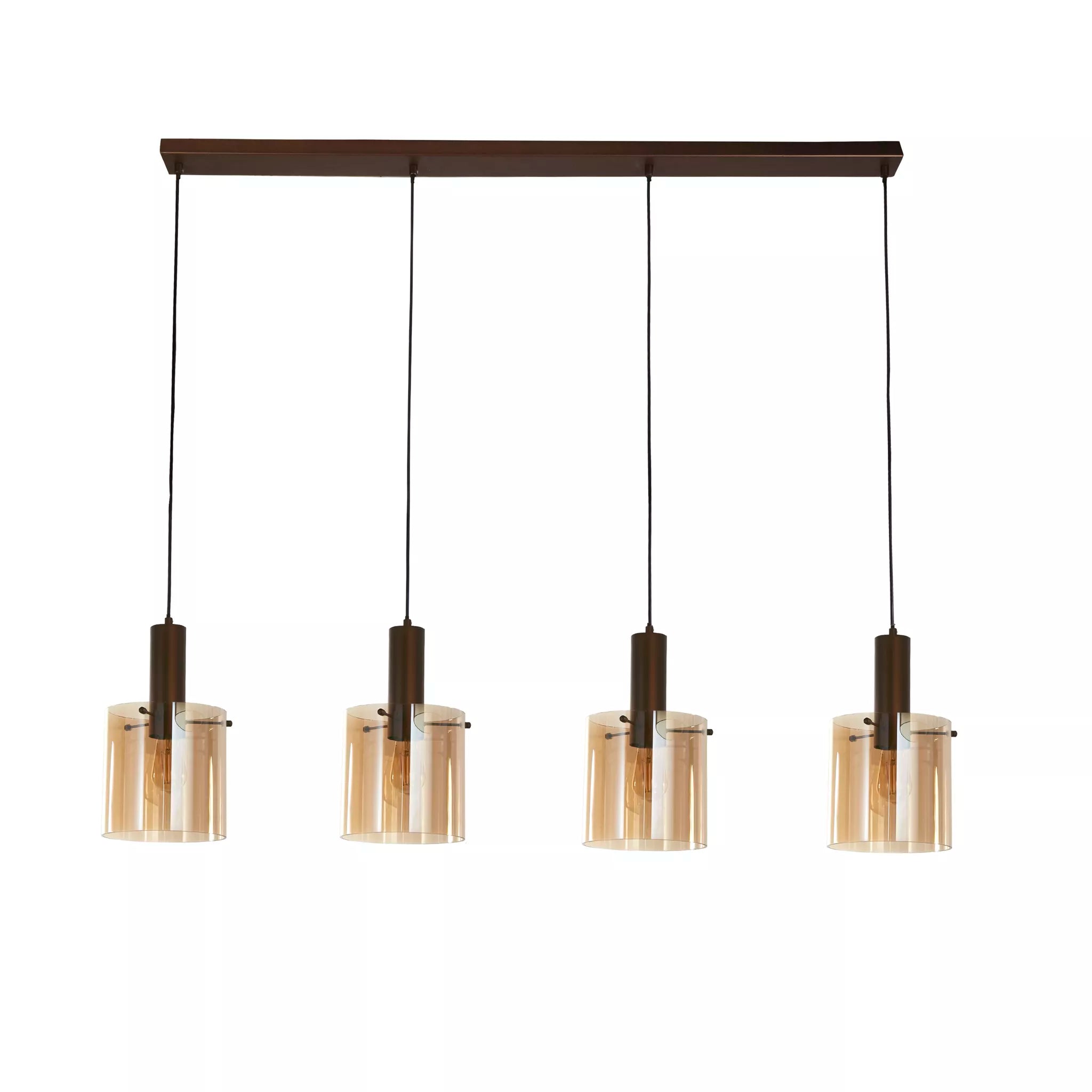 Sweden 3Lt/4Lt Bar Pendant - Mocha / Black Finish