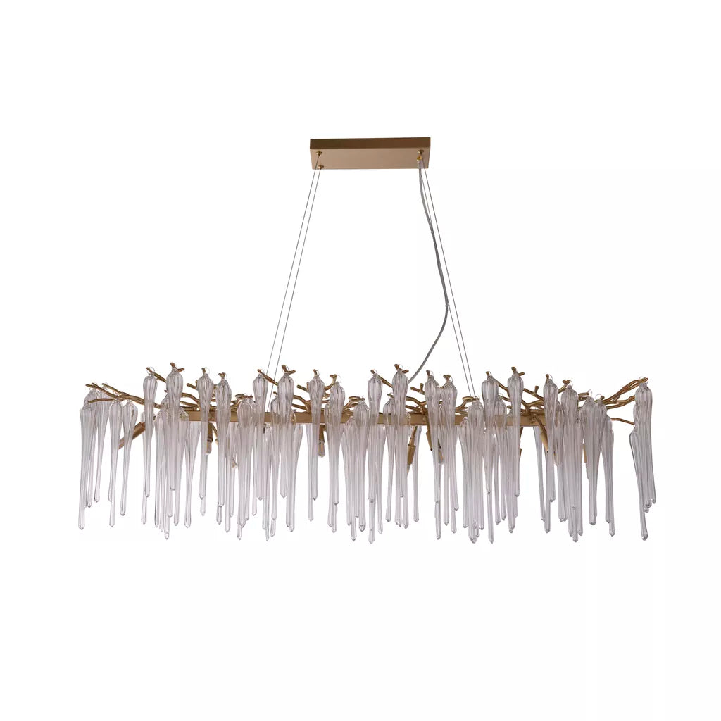Heritage 10Lt Diner Bar Pendant- Gold Metal and Clear Glass