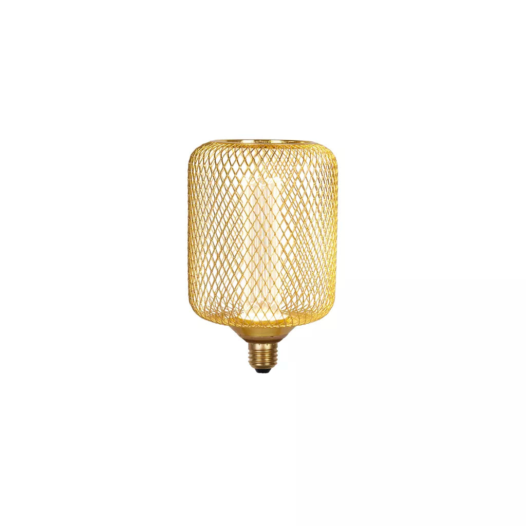 E27 LED Drum Mesh Lamp- Black/ Gold Finishes
