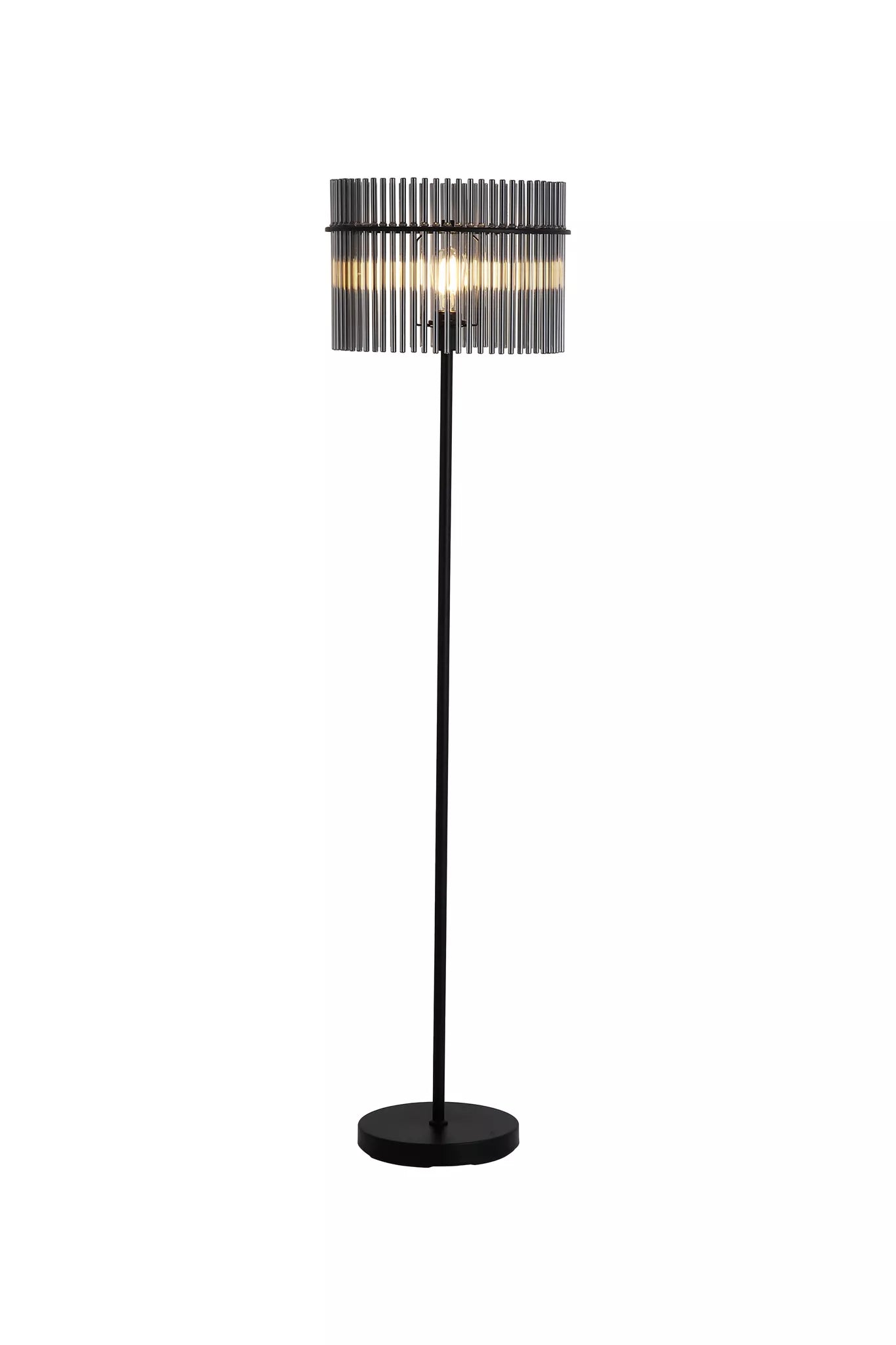 Swizzle 1Lt Floor Lamp- Matt Black Metal/ Gold