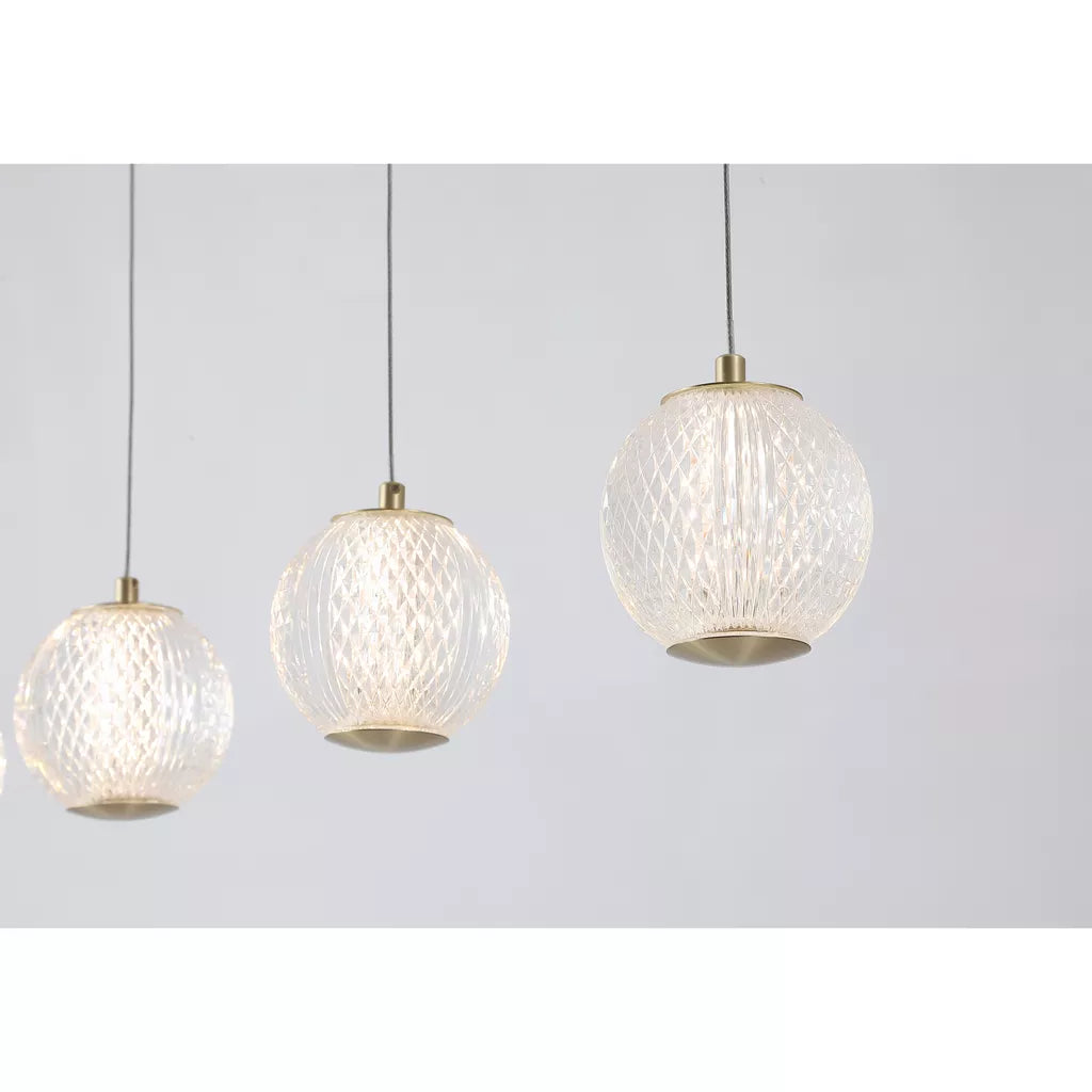 Allure  5-light Ceiling Bar Pendant - Chrome/ Satin Brass Finishes