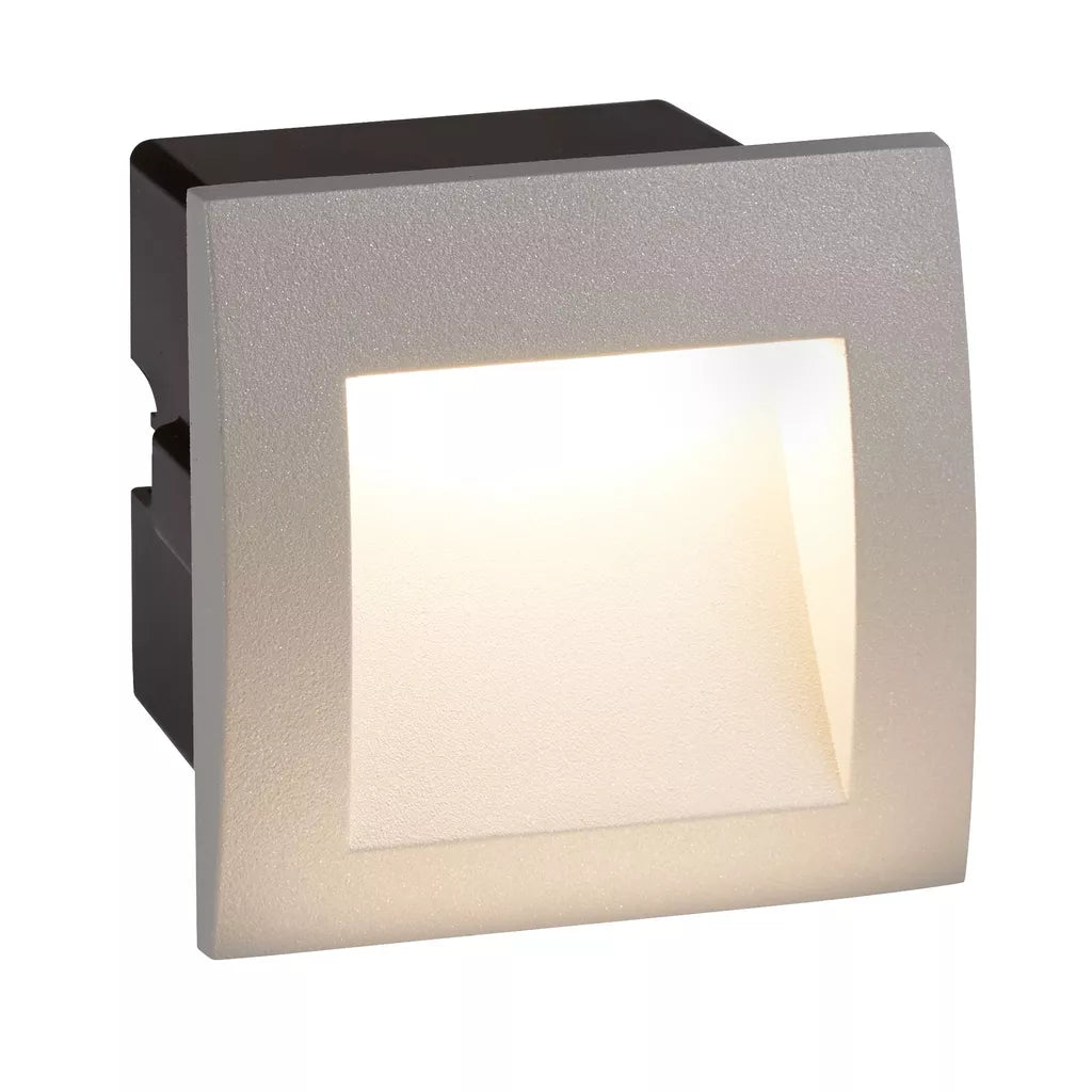 Ankle Outdoor Wall Light - Grey Aluminium & Frosted Glass