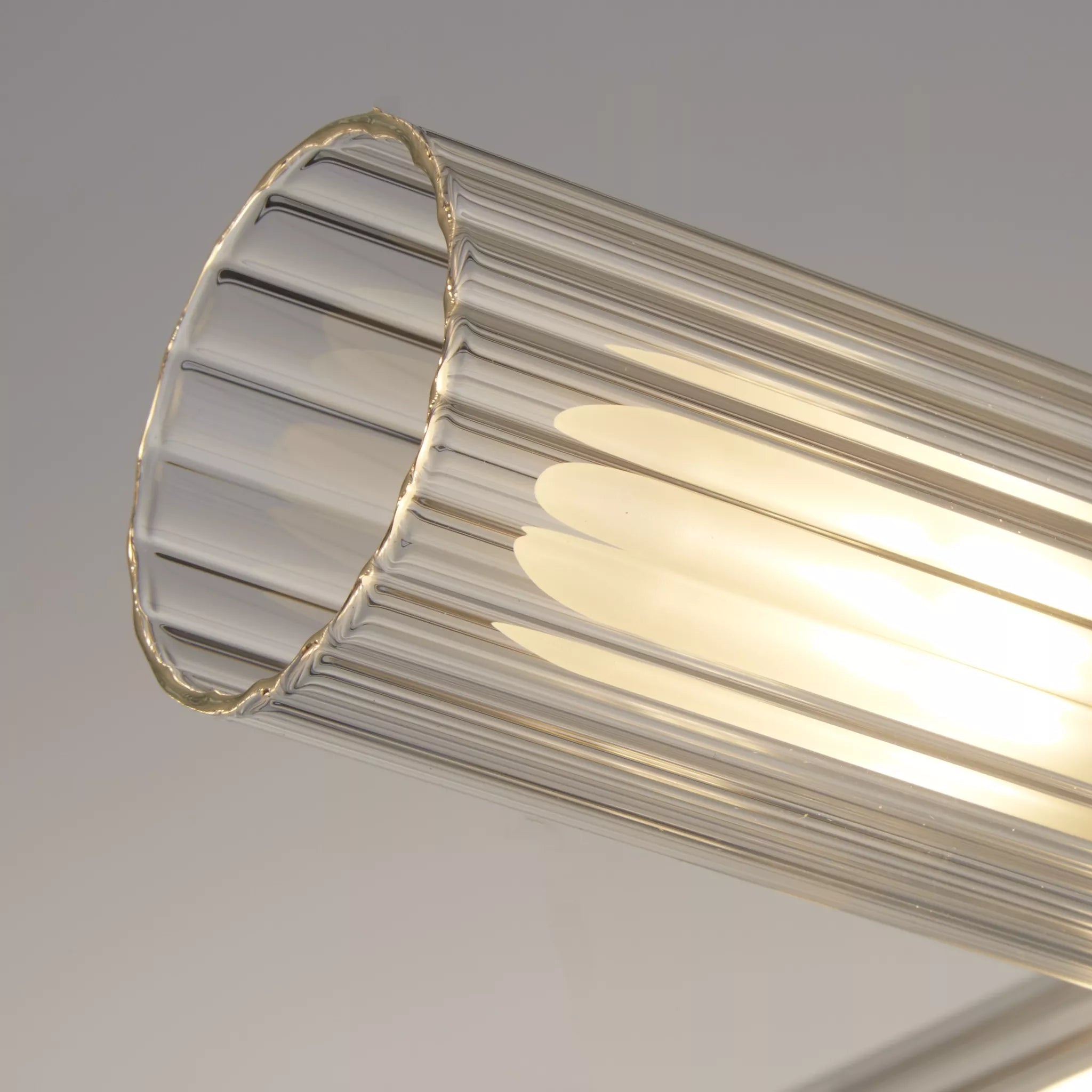 Imperial 4LT Flush Light- Black/ Satin Brass and Clear Ribbed Glass