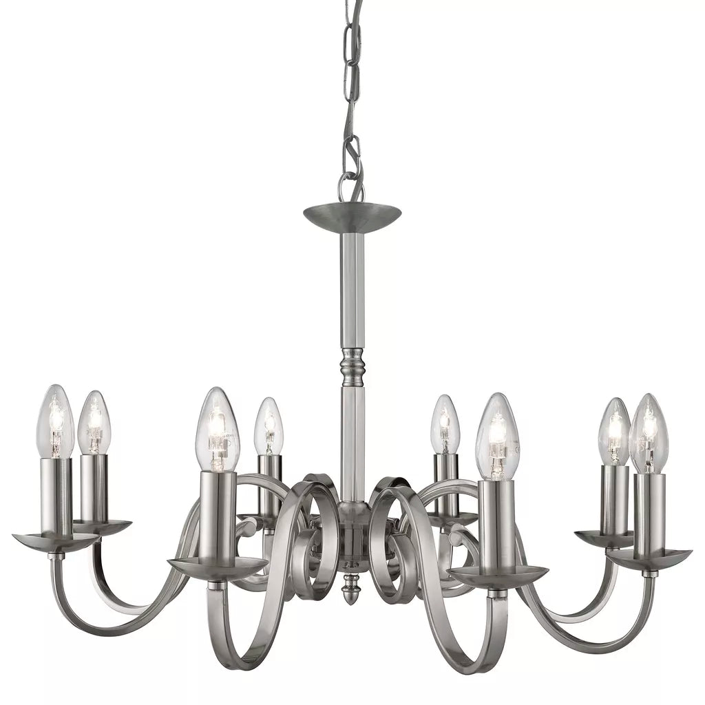 Richmond 5/8Lt Multi-Arm Pendant - Antique Brass/Satin Silver Metal