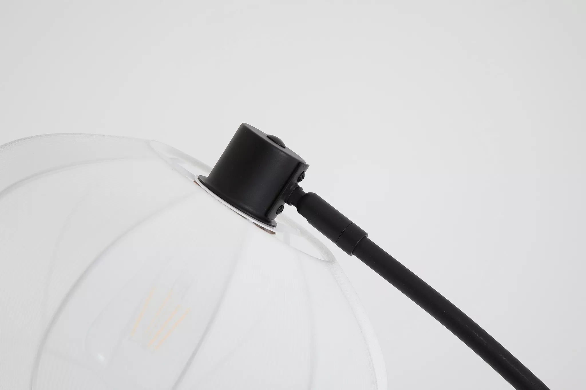 Radiant 1Lt Floor Lamp- Black Metal with Soft Fabric Shade