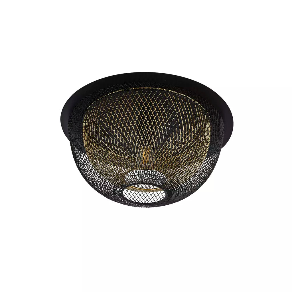 Honeycomb Flush - Black Metal & Gold Mesh
