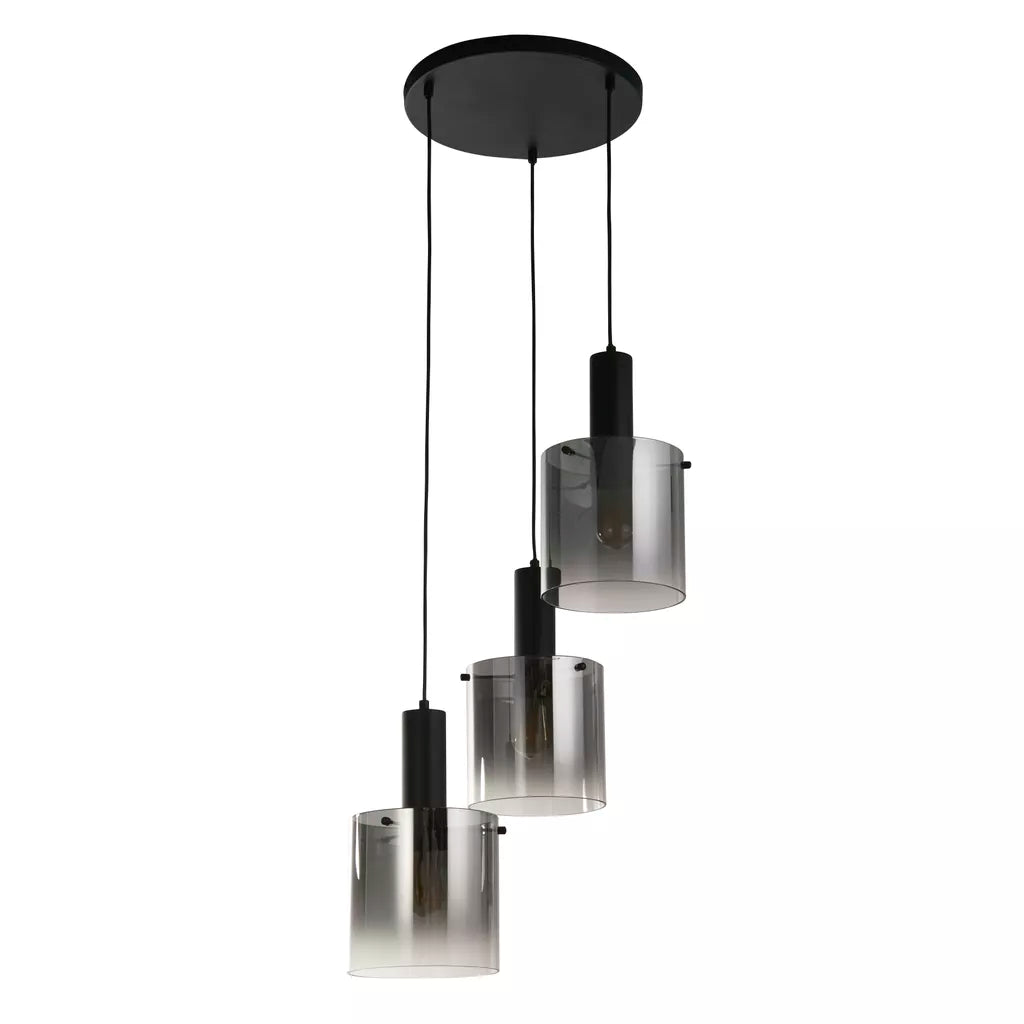 Sweden 3Lt Multi-Drop Pendant - Mocha / Black