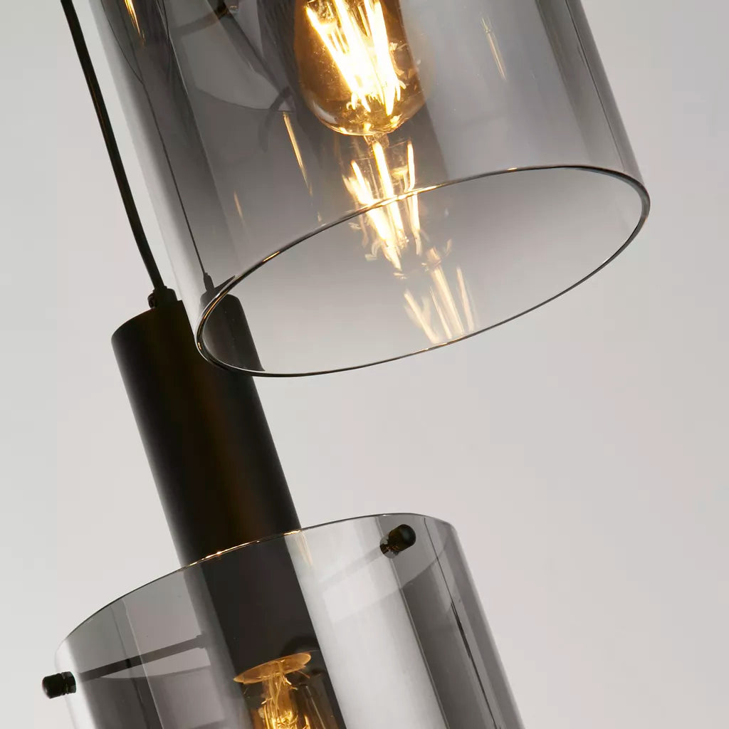 Sweden 3Lt Multi-Drop Pendant - Mocha / Black
