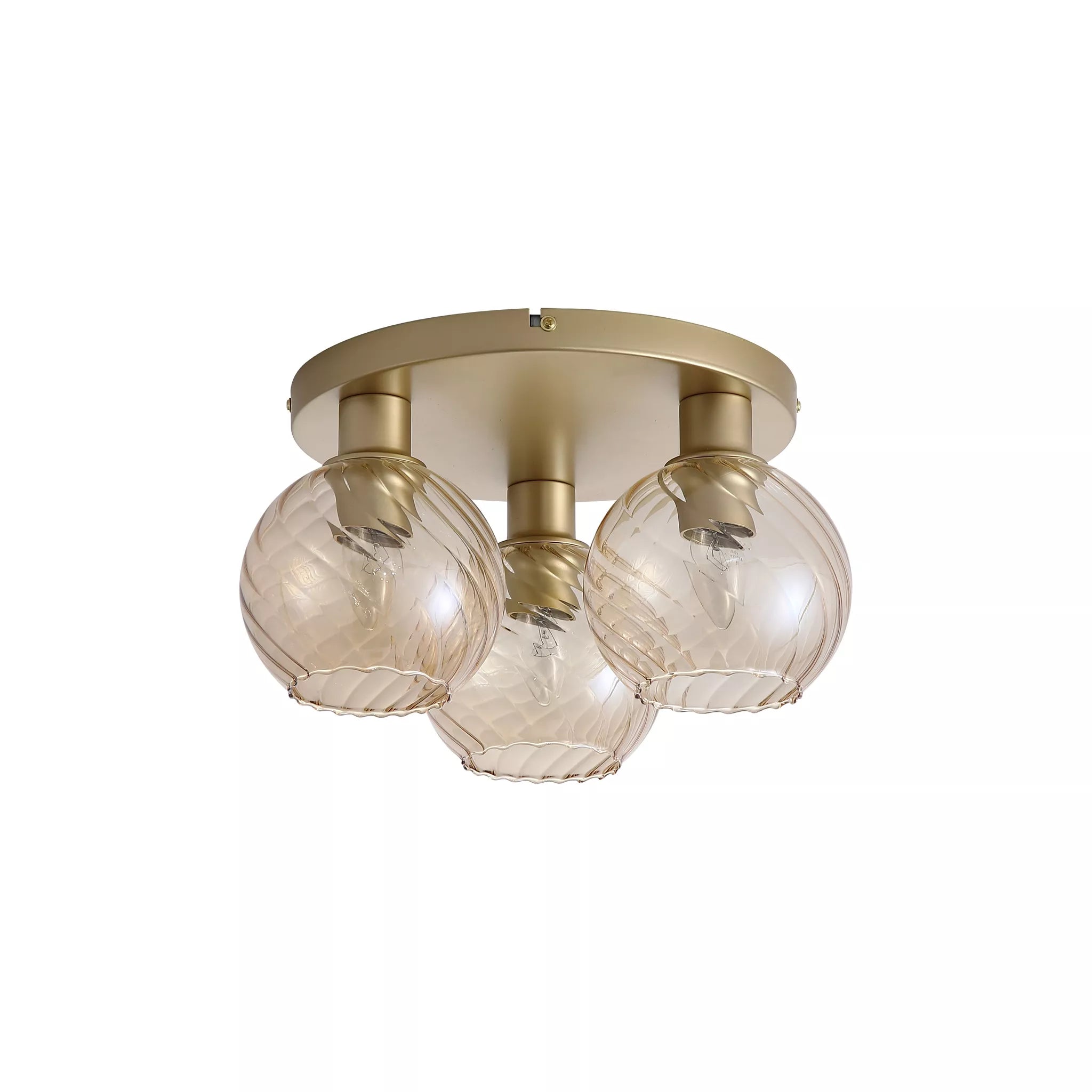 Radiance 3Lt Flush Light- Black Metal/ Gold