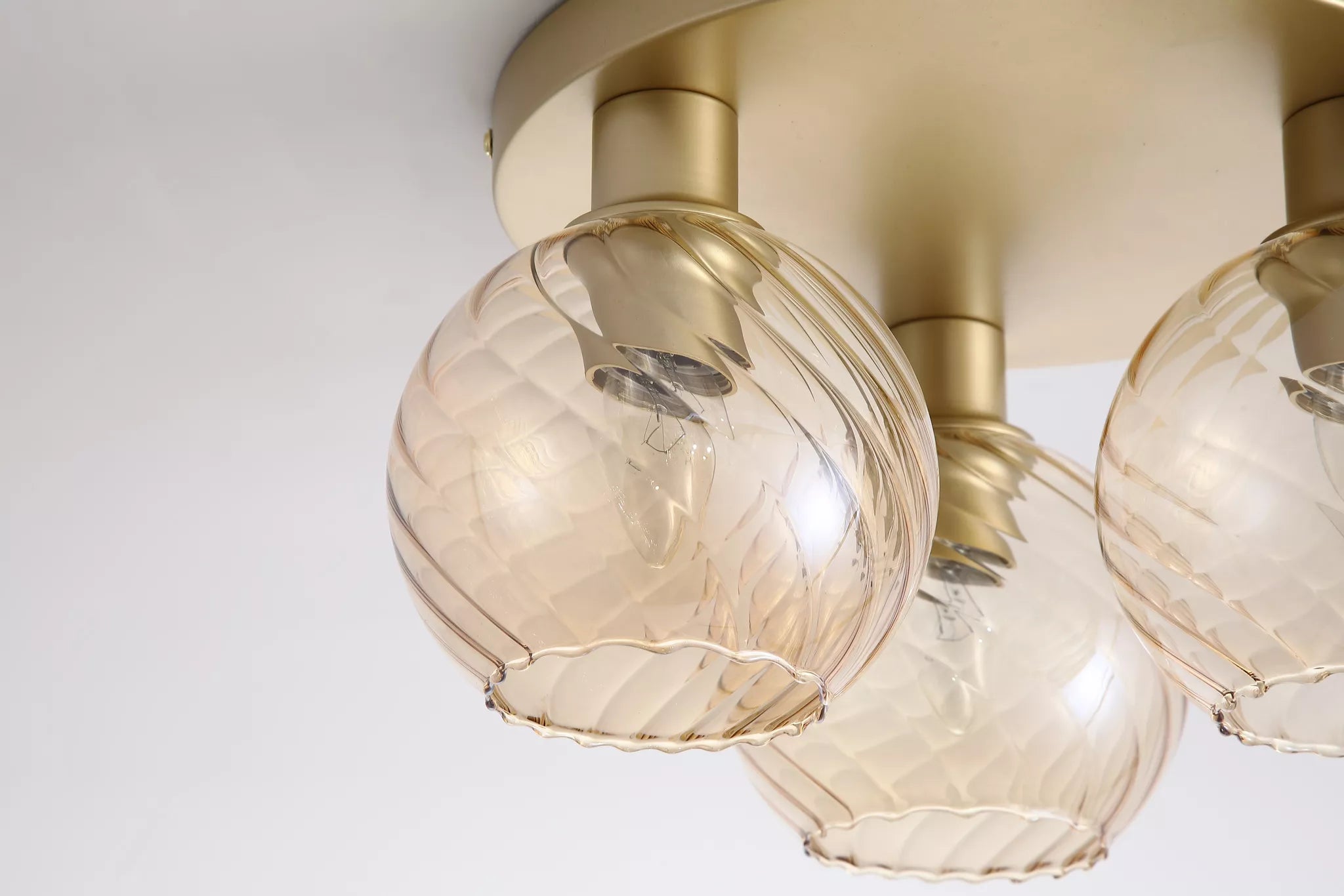 Radiance 3Lt Flush Light- Black Metal/ Gold