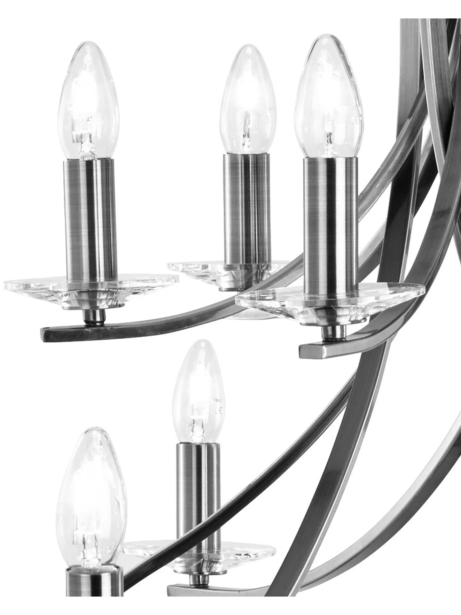 Ascona 12Lt Pendant -Satin Silver & Satin Brass Finishes