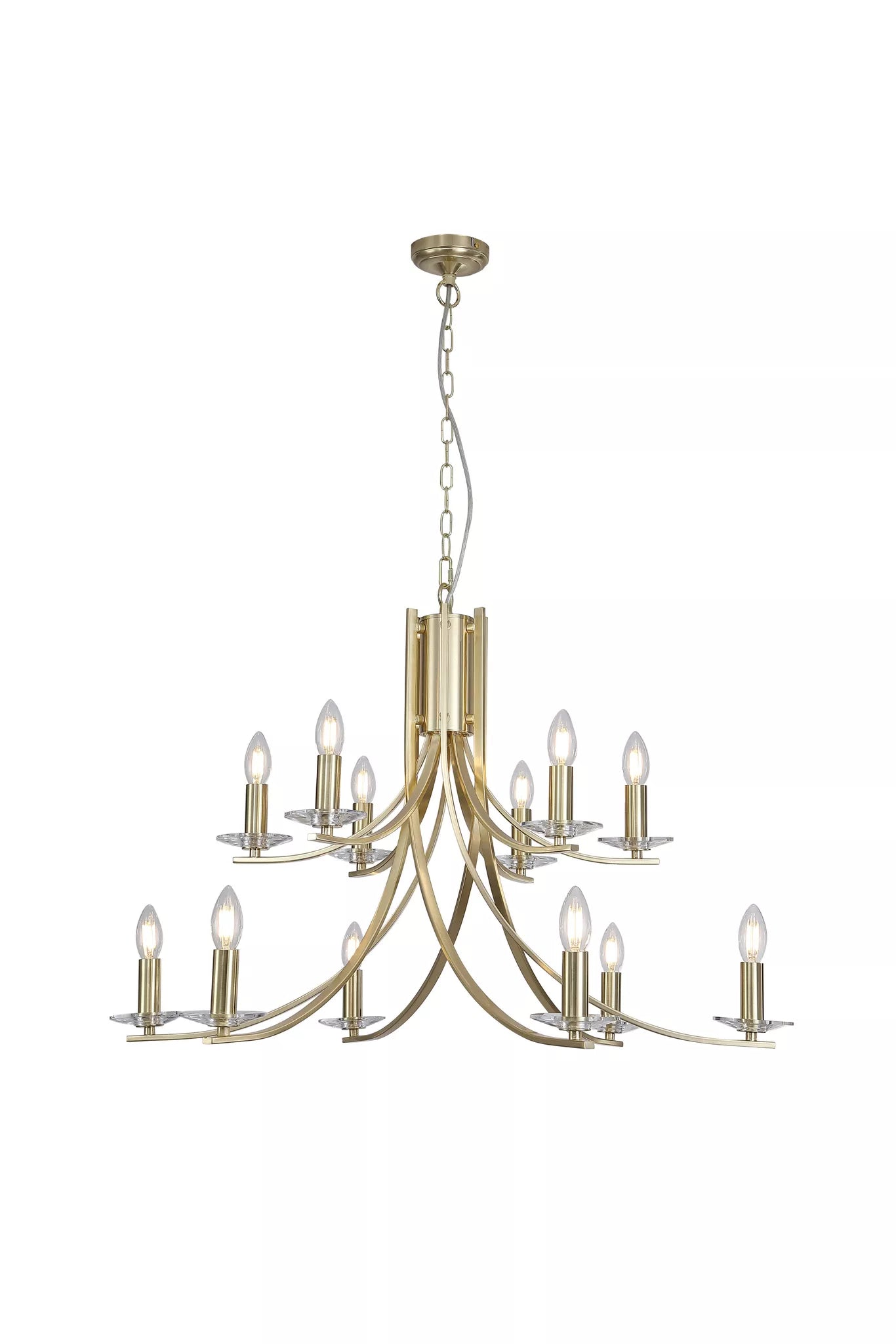 Ascona 12Lt Pendant -Satin Silver & Satin Brass Finishes