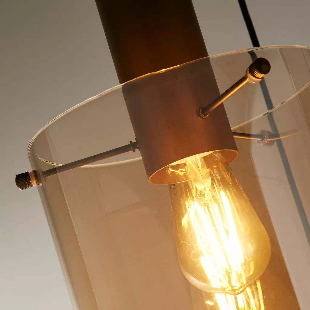 Sweden 3Lt Multi-Drop Pendant - Mocha / Black