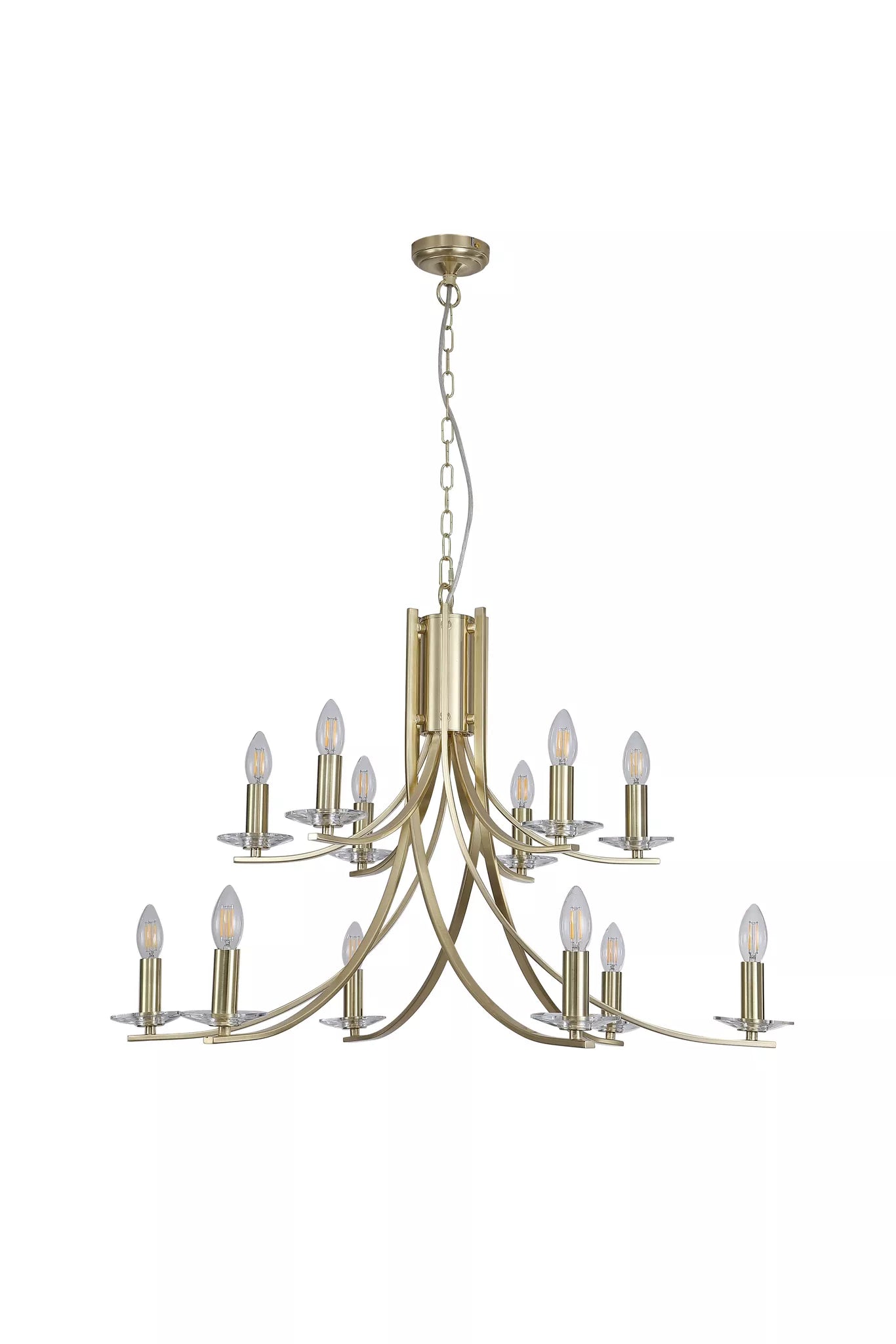 Ascona 12Lt Pendant -Satin Silver & Satin Brass Finishes
