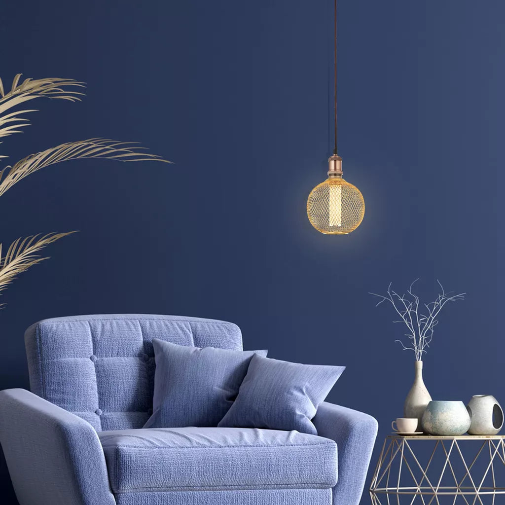 E27 Globe Mesh Lamp- Gold/ Black Finishes