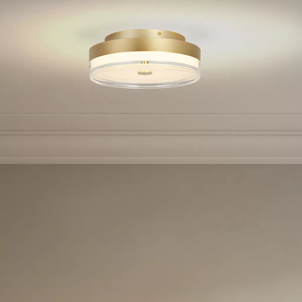 Cyprus LED Flush Light- Gold/ Black Metal and Clear Acrylic