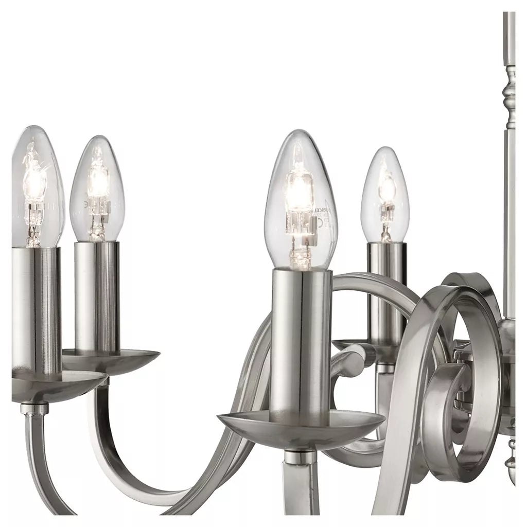 Richmond 5/8Lt Multi-Arm Pendant - Antique Brass/Satin Silver Metal