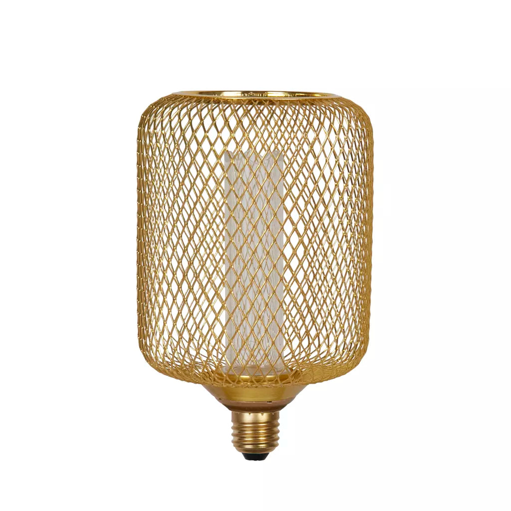 E27 LED Drum Mesh Lamp- Black/ Gold Finishes