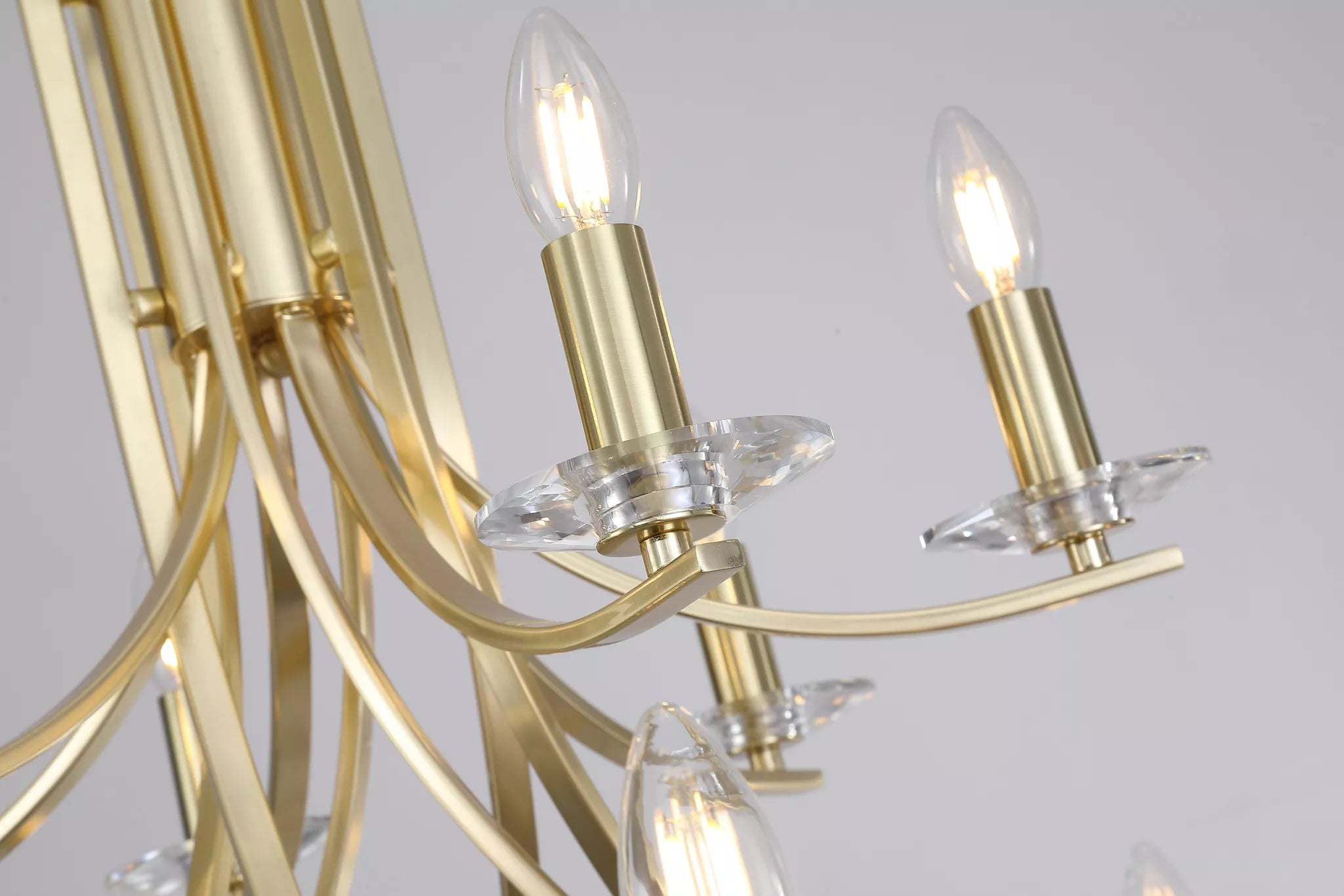 Ascona 12Lt Pendant -Satin Silver & Satin Brass Finishes