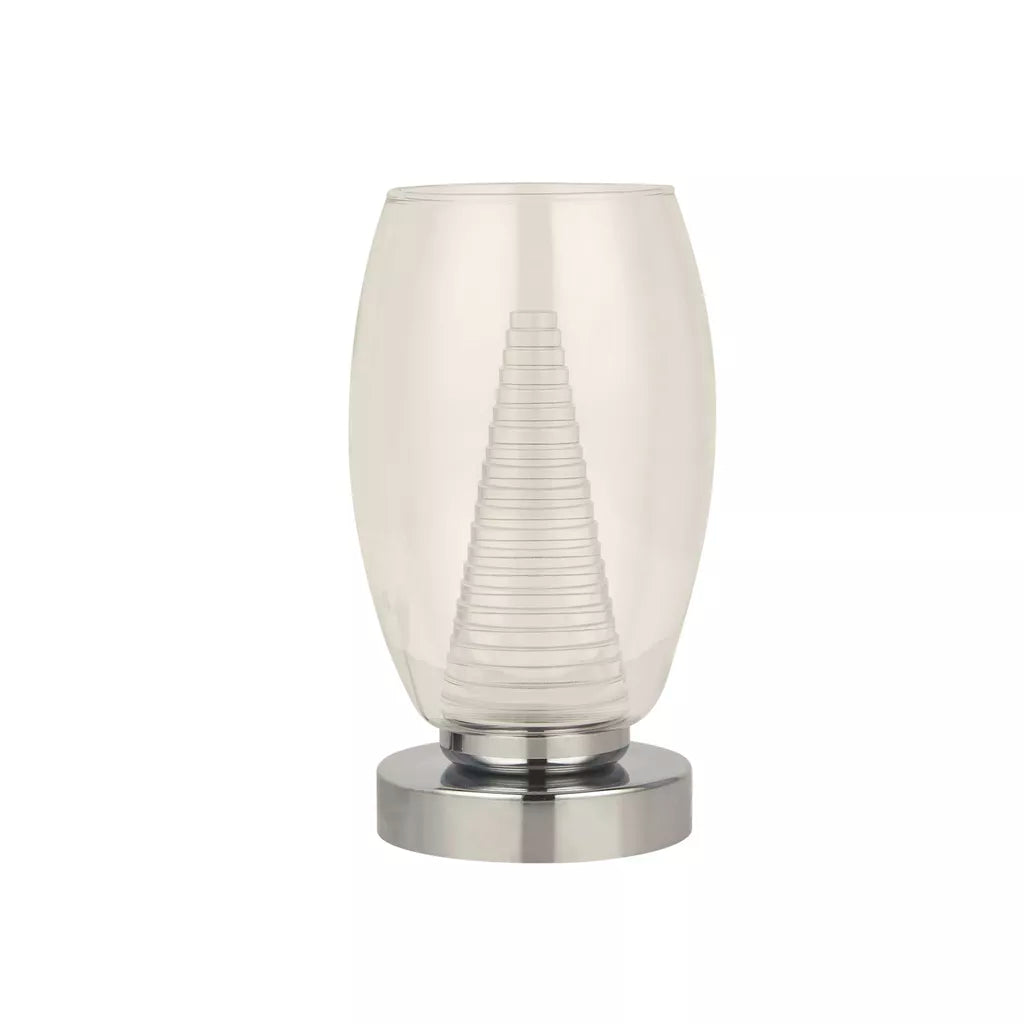 Cyclone Table Lamp - Chrome w Clear & Smoked Glass Finish