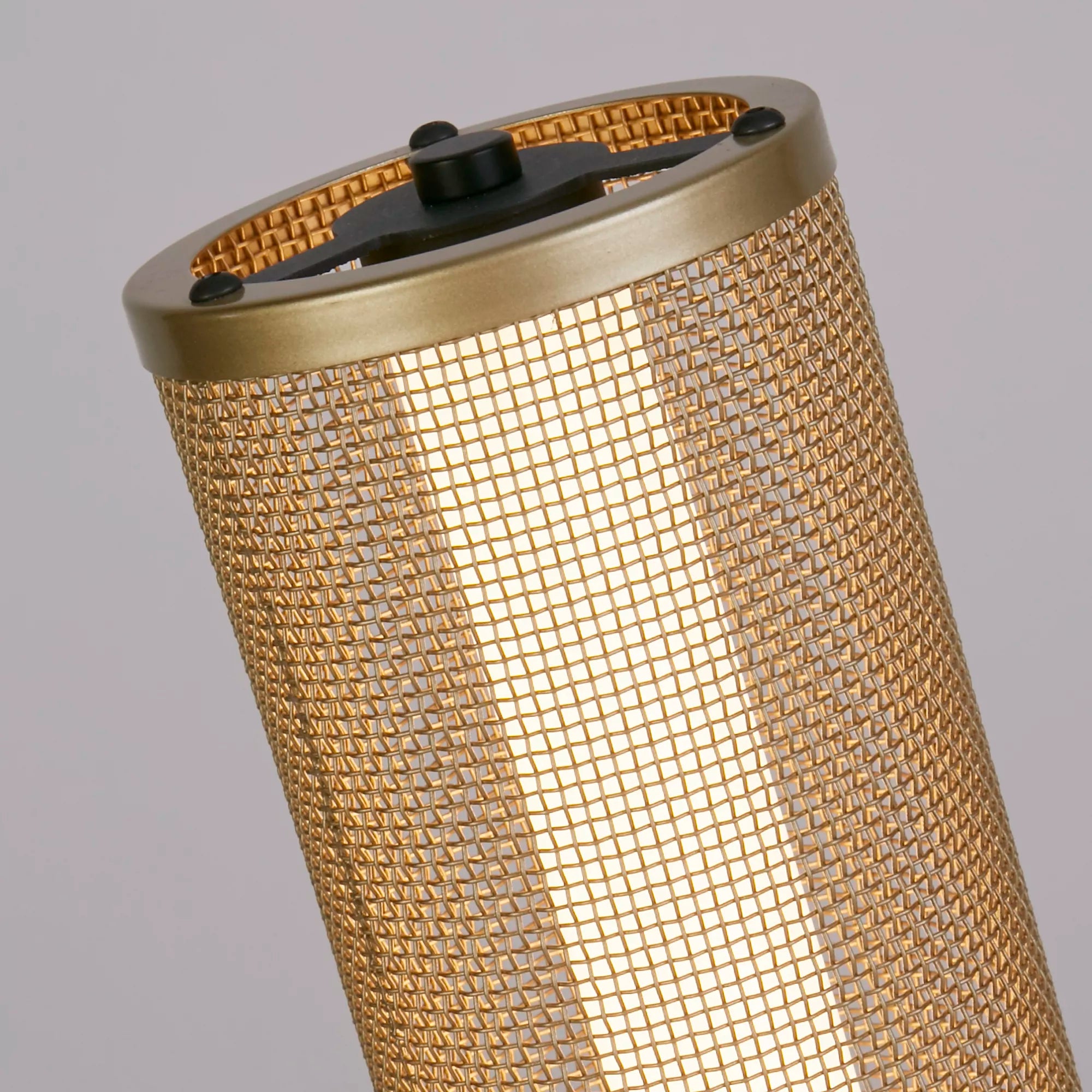 Thread LED Table Lamp- Gold Mesh and Matt Black