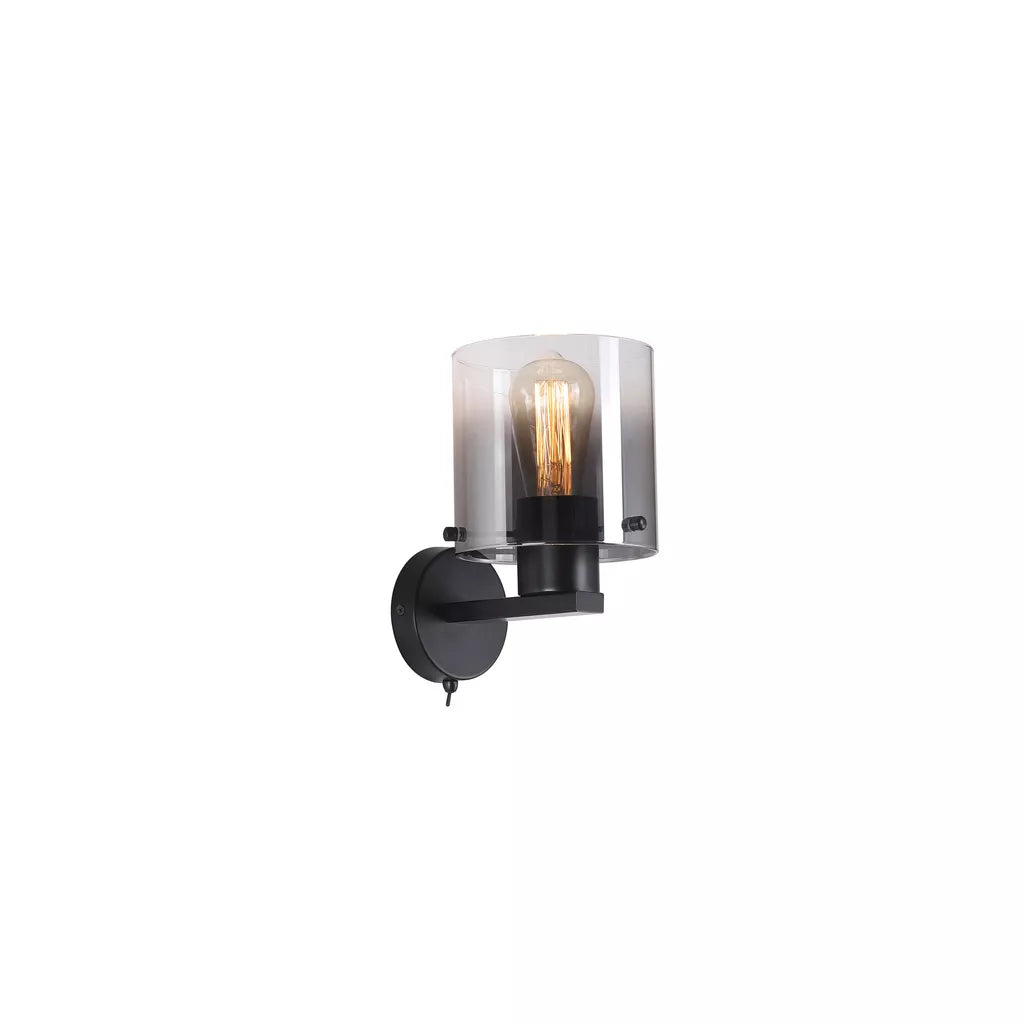 Sweden 1Lt Wall Light - Matt Black & Mocha Finish