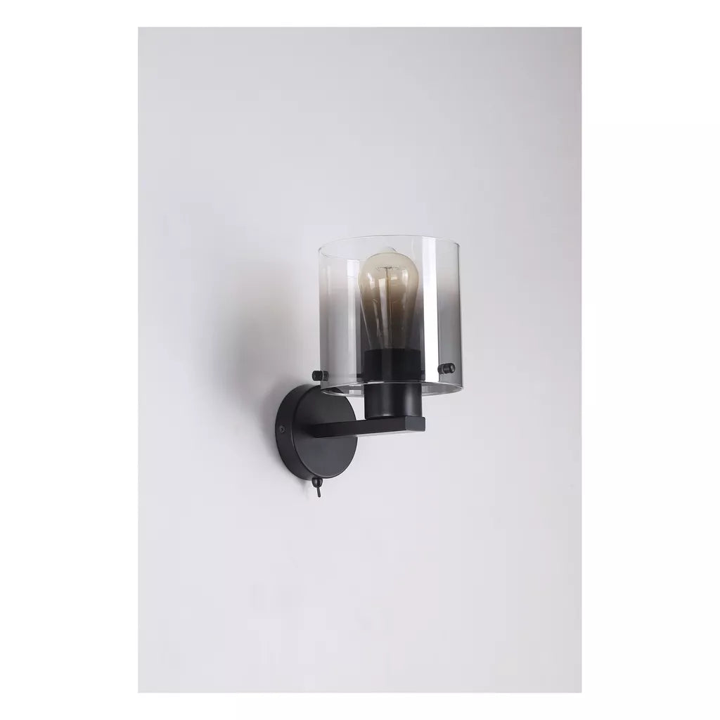 Sweden 1Lt Wall Light - Matt Black & Mocha Finish
