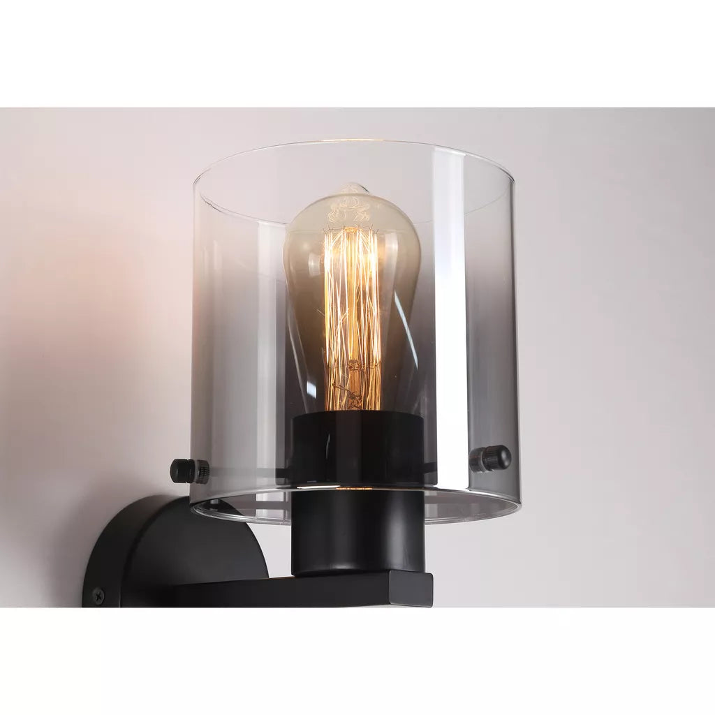 Sweden 1Lt Wall Light - Matt Black & Mocha Finish