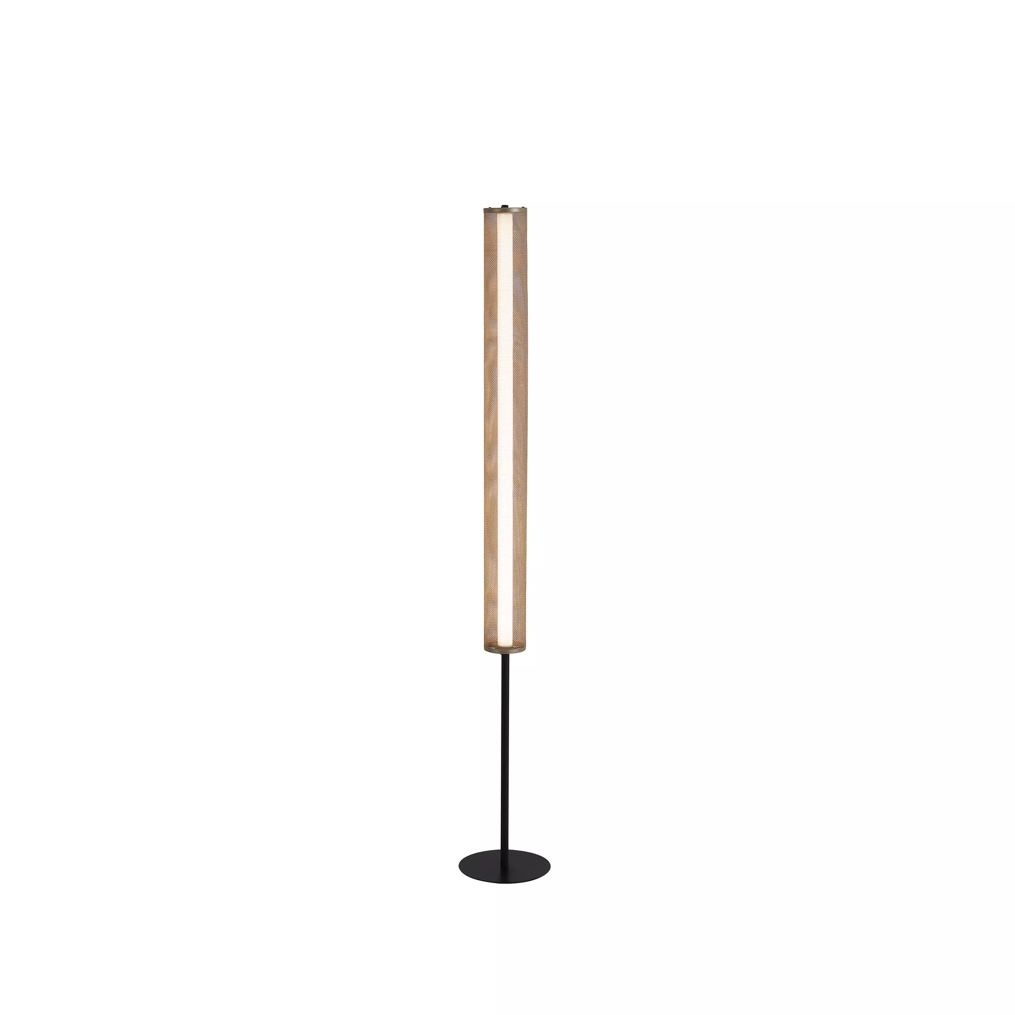 Thread LED Floor Lamp- Gold Mesh and Matt Black Metal