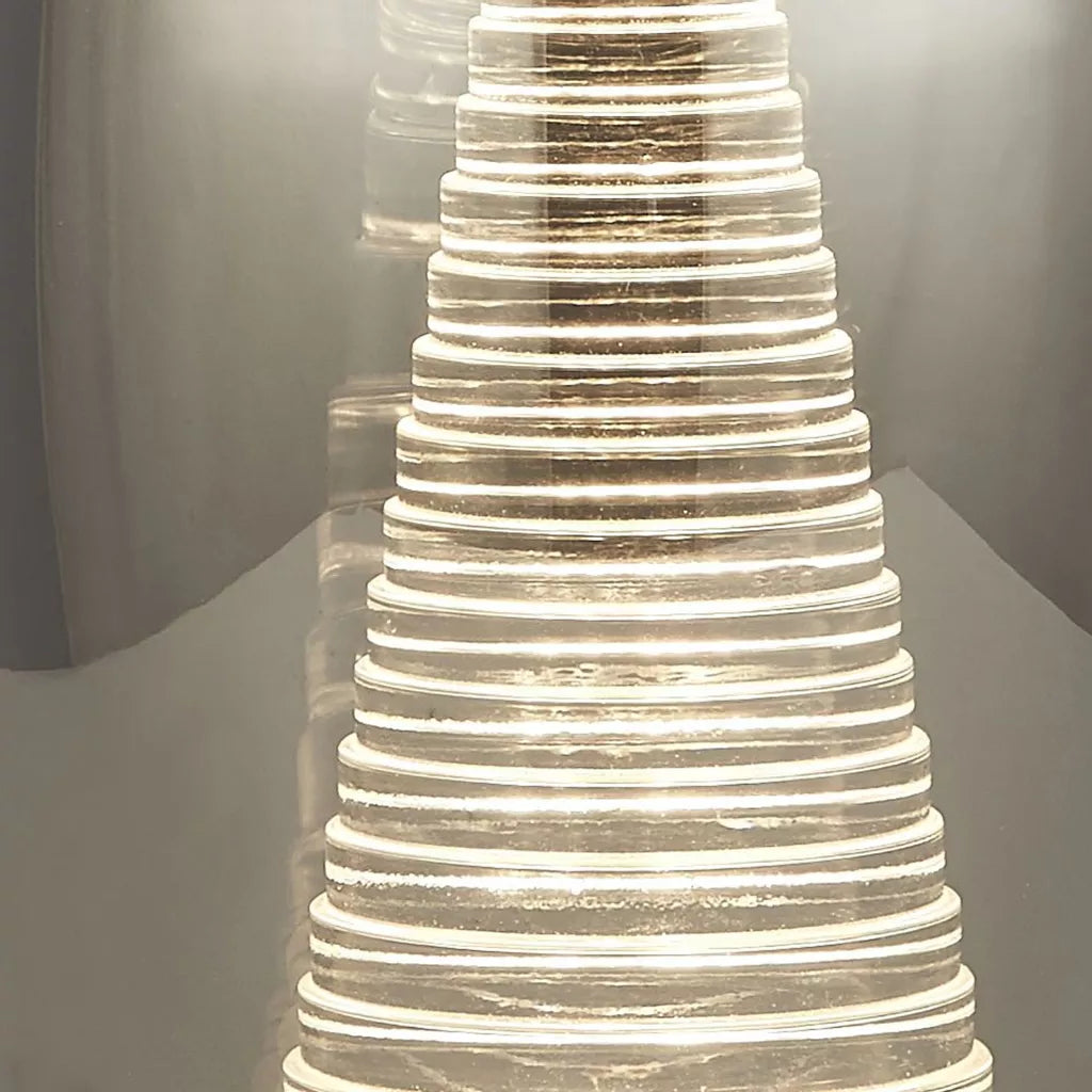 Cyclone Table Lamp - Chrome w Clear & Smoked Glass Finish