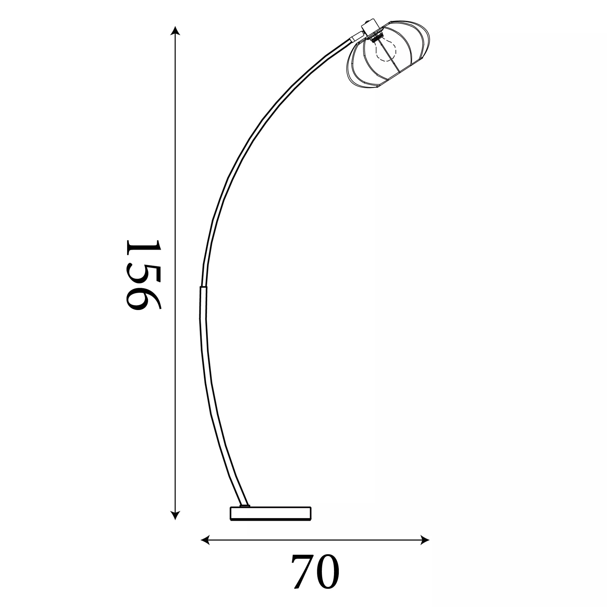Radiant 1Lt Floor Lamp- Black Metal with Soft Fabric Shade