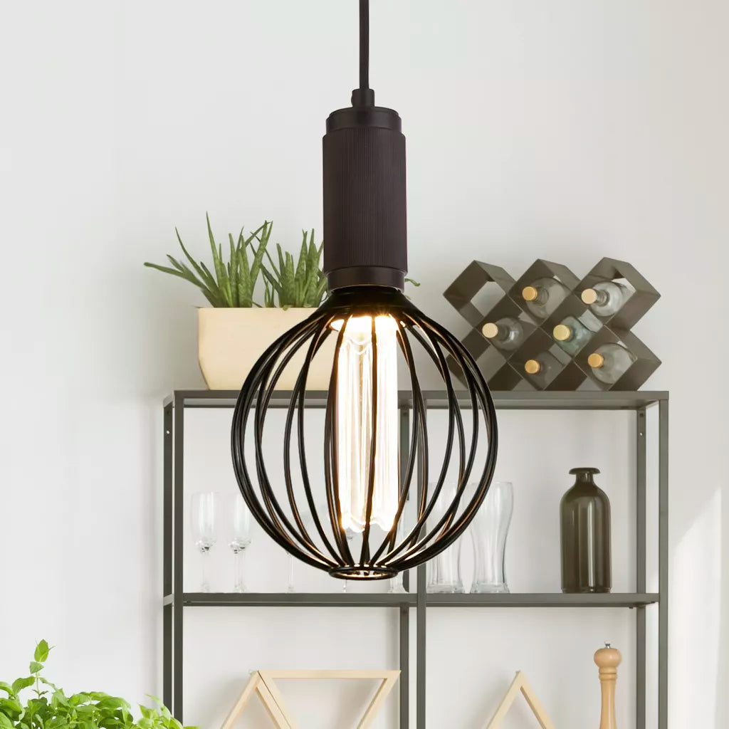 E27 Globe Wire Lamp- Gold/ Black Finishes