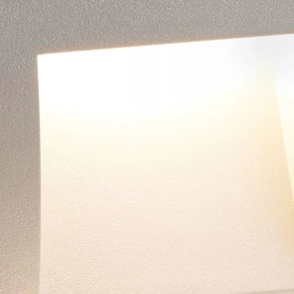 Ankle Outdoor Wall Light - Grey Aluminium & Frosted Glass