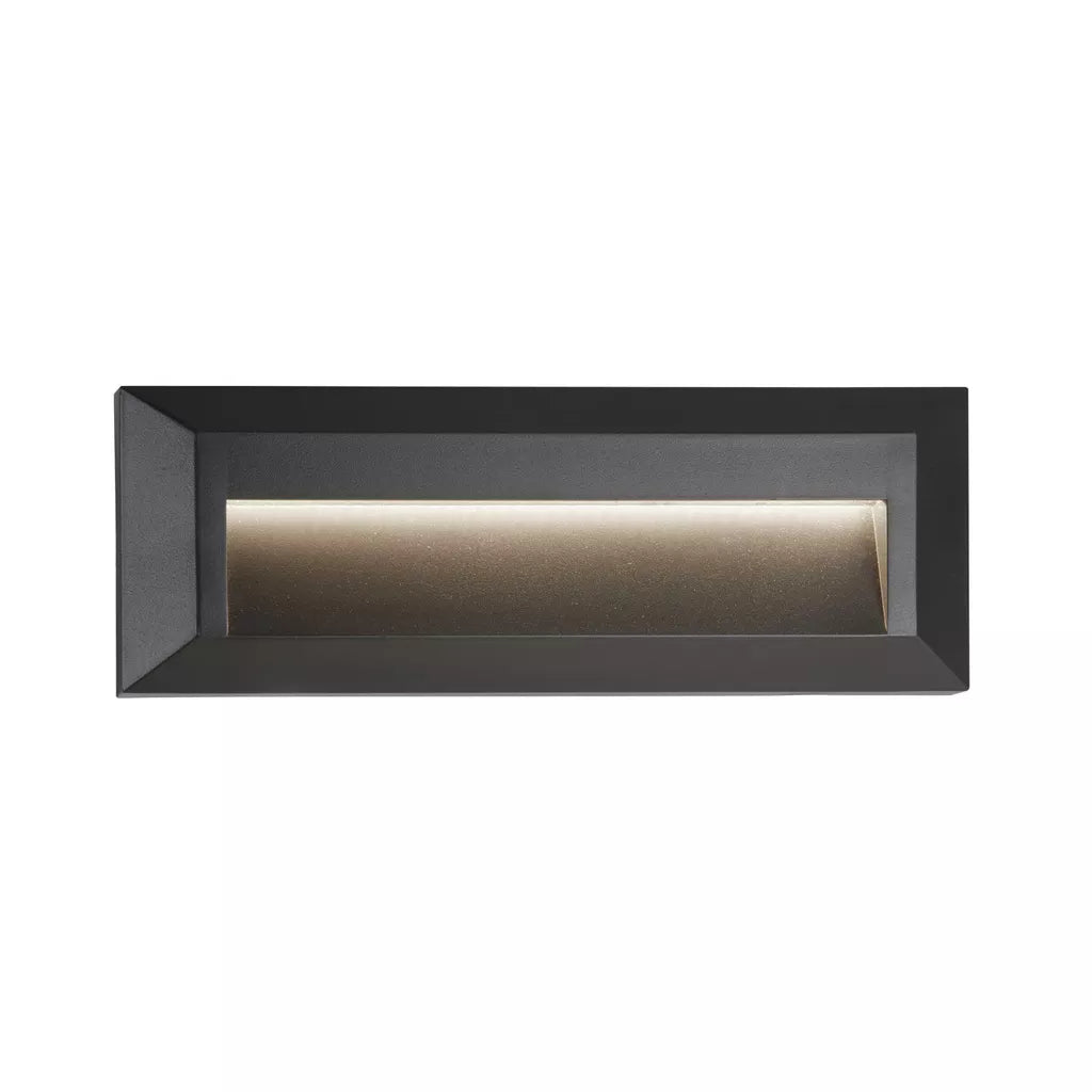 Ankle Outdoor Wall Light - Dark Grey Metal & Frosted Glass