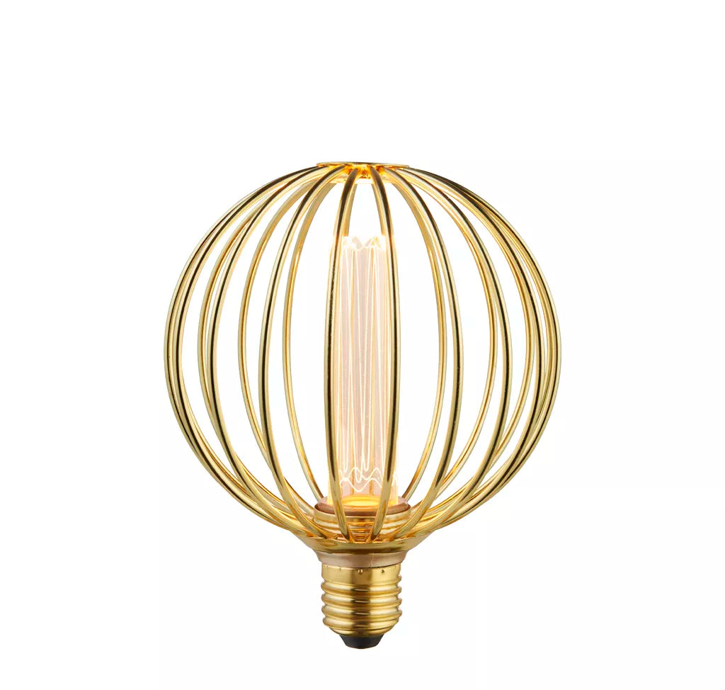 E27 Globe Wire Lamp- Gold/ Black Finishes