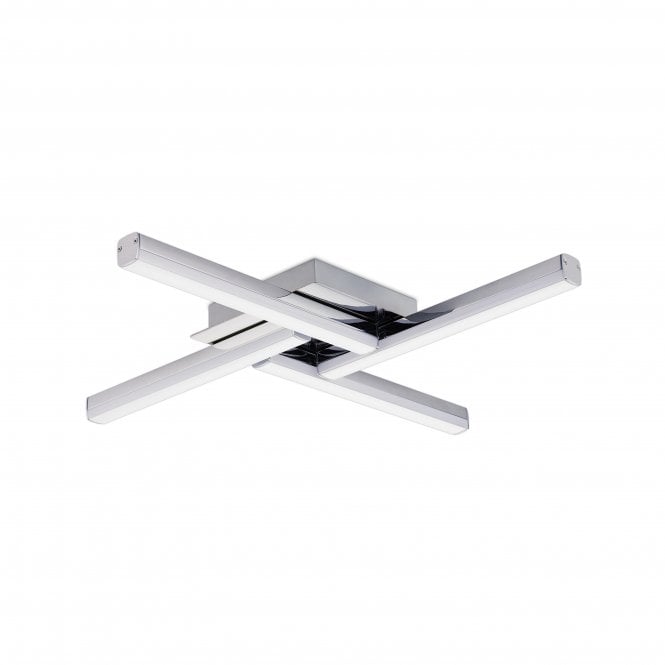 Fleet 4 Light Ceiling, 4 x 6W LED, 4000K, 2210lm, IP44, Polished Chrome, Sand Black, 3yrs Warranty