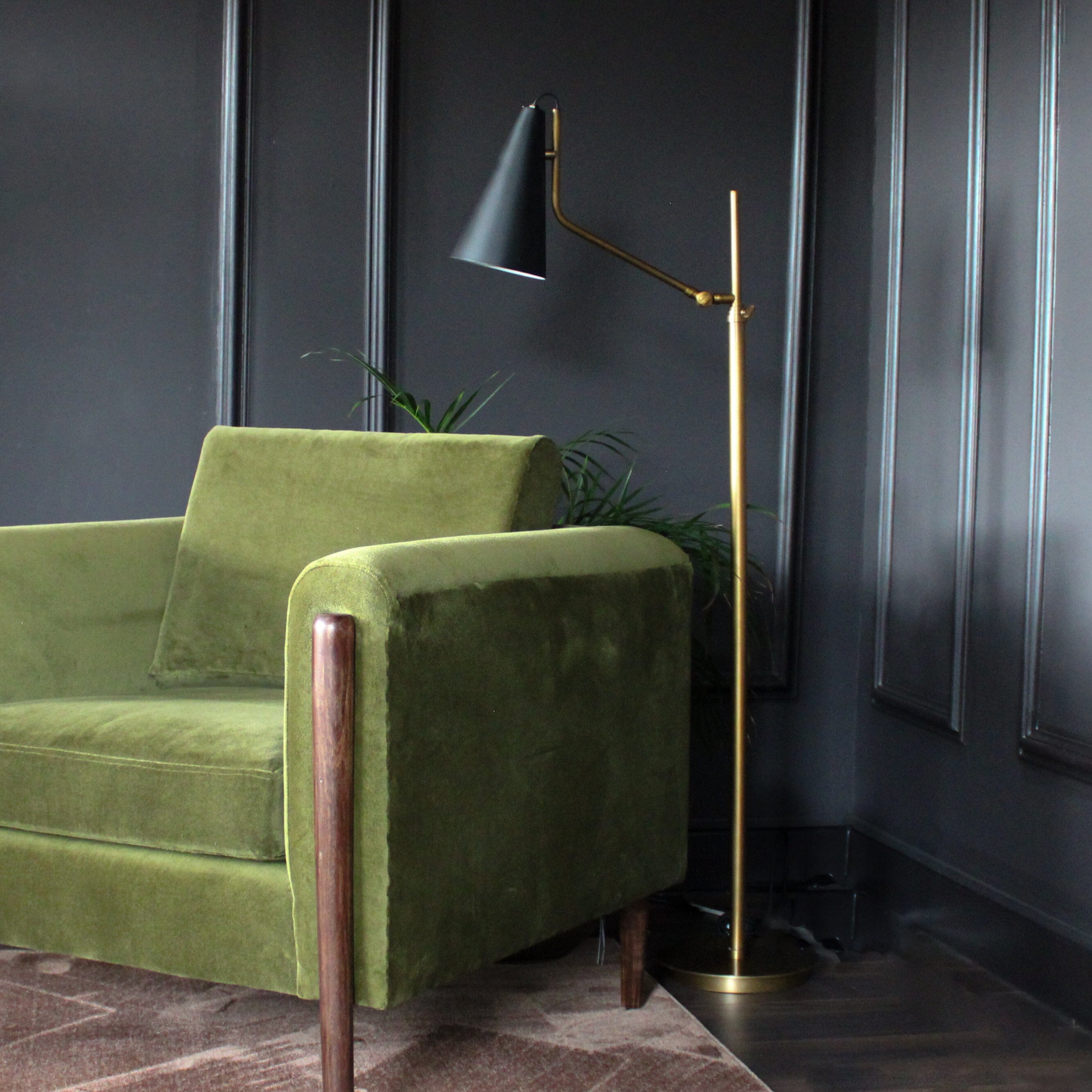 Black Cone Shade Floor Lamp