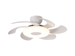 Flowers LED Fan Light W/ Remote Control - Black/White