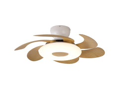 Flowers LED Fan Light W/ Remote Control - Black/White