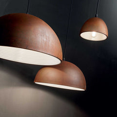 Folk Pendant Small/Medium/Large - Corten/White Finish - Cusack Lighting