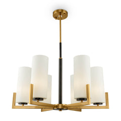 Maytoni Fortano 6Lt Centre Ceiling Light - Brass & White Finish, IP20