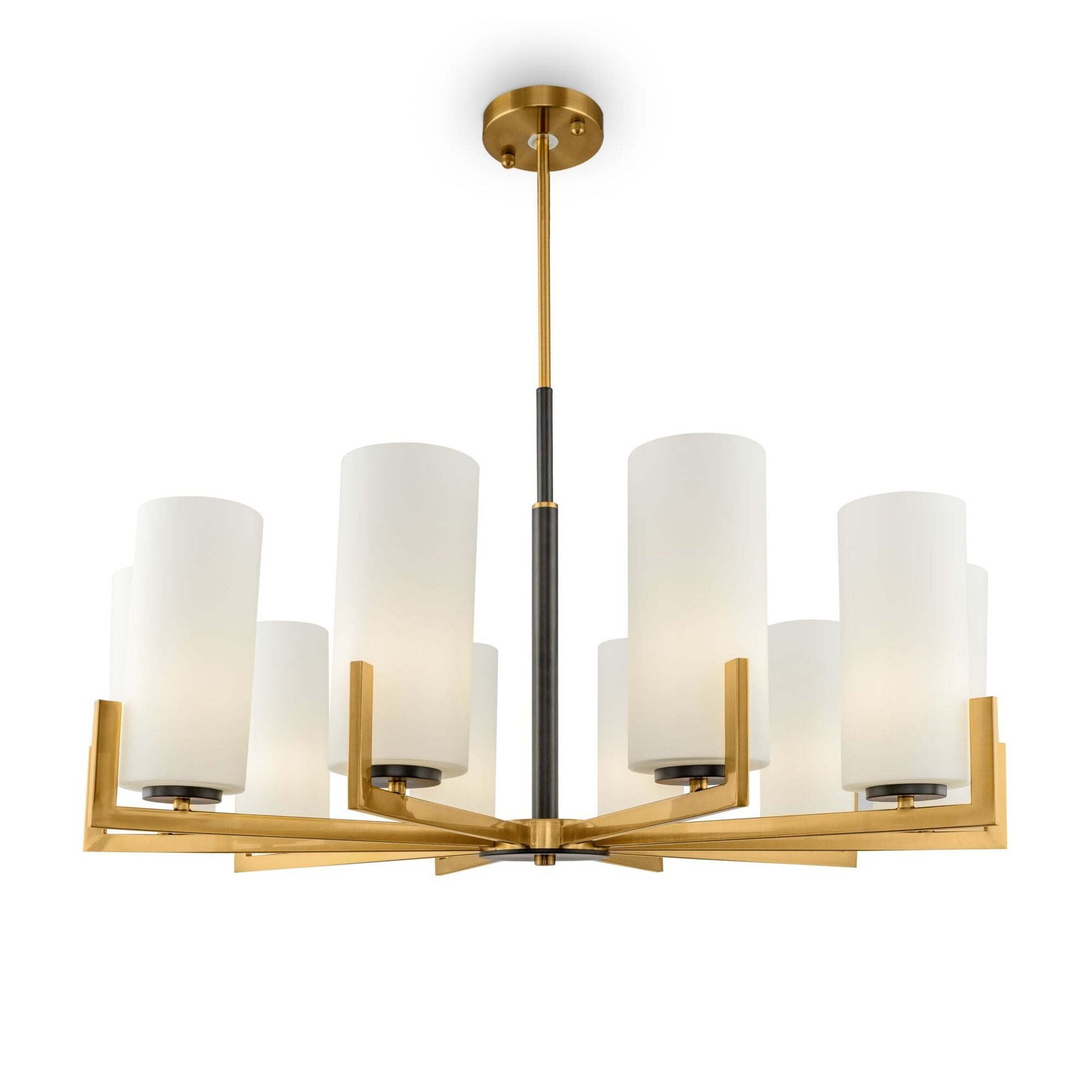 Maytoni Fortano 10Lt Centre Ceiling Light - Brass & White Finish, IP20