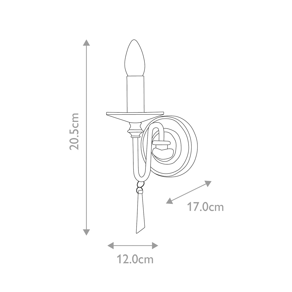 Finsbury Park 1/2Lt Wall Light - Polished Nickel IP20 E14