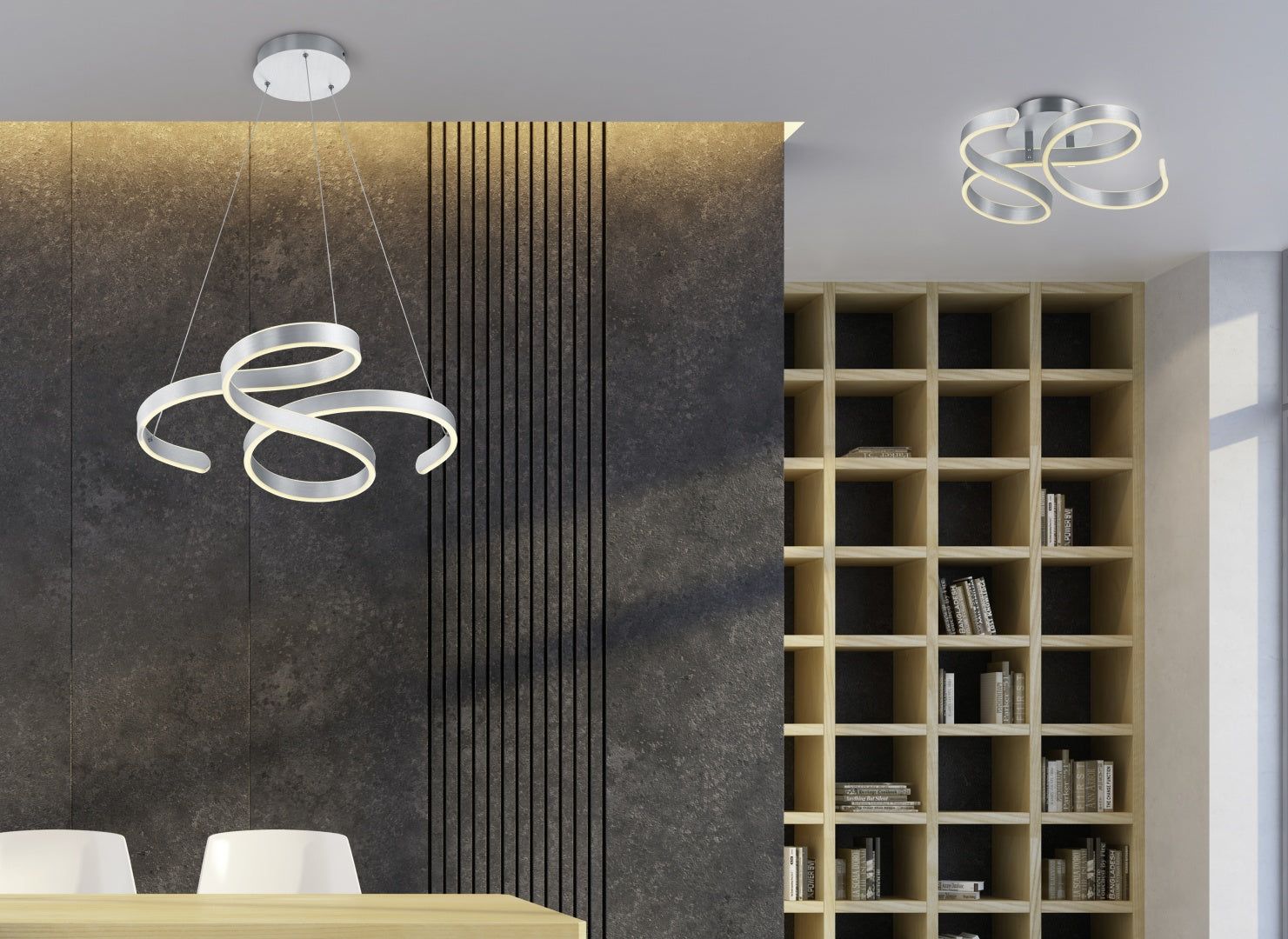 Francis LED Hanging Light - Brushed Aluminium Finish