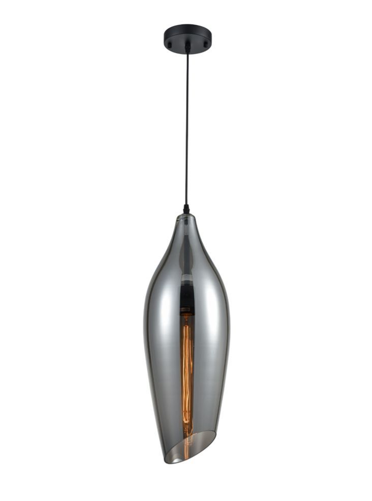 Franklite Taper Large Pendant Ceiling Light - Smoked Finish IP20