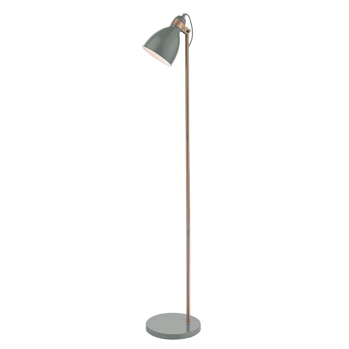 Dar Frederick Floor Lamp Grey & Copper - Cusack Lighting